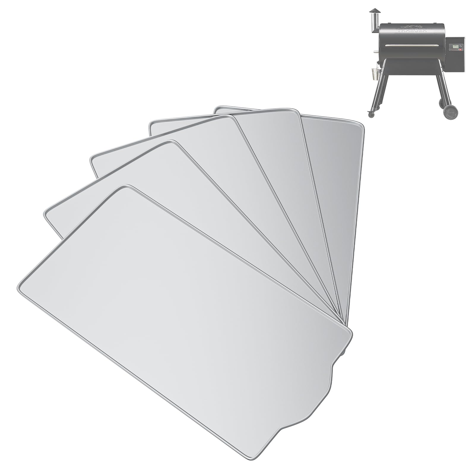 Photo 1 of AJinTeby 5 Pack Drip Tray Liners for Traeger Pro 780 Pellet Grill, BAC520 Drip Tray Liners, Heat-Resistant Foil Liners, Aluminum Tray for Catching Grease, 27.5" x 15.4"