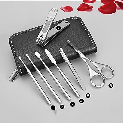 Juegos de cortauñas, Kit de cortaúñas 7 piezas: for manicura y pedicura con tijeras, pinzas herramientas for quitar las orejas