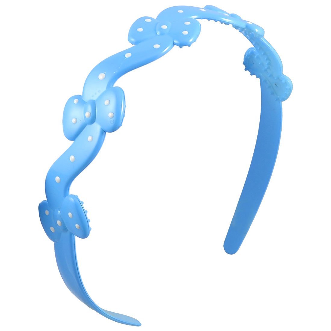 EuisdanAA Plastic Dots Pattern Bowknot Lady Hairstyle Hairband Hoop, Blue White, 0.03 Pound(Aro plástico de la diadema del peinado de la señora del Bowknot del modelo de los puntos, azul, 0.