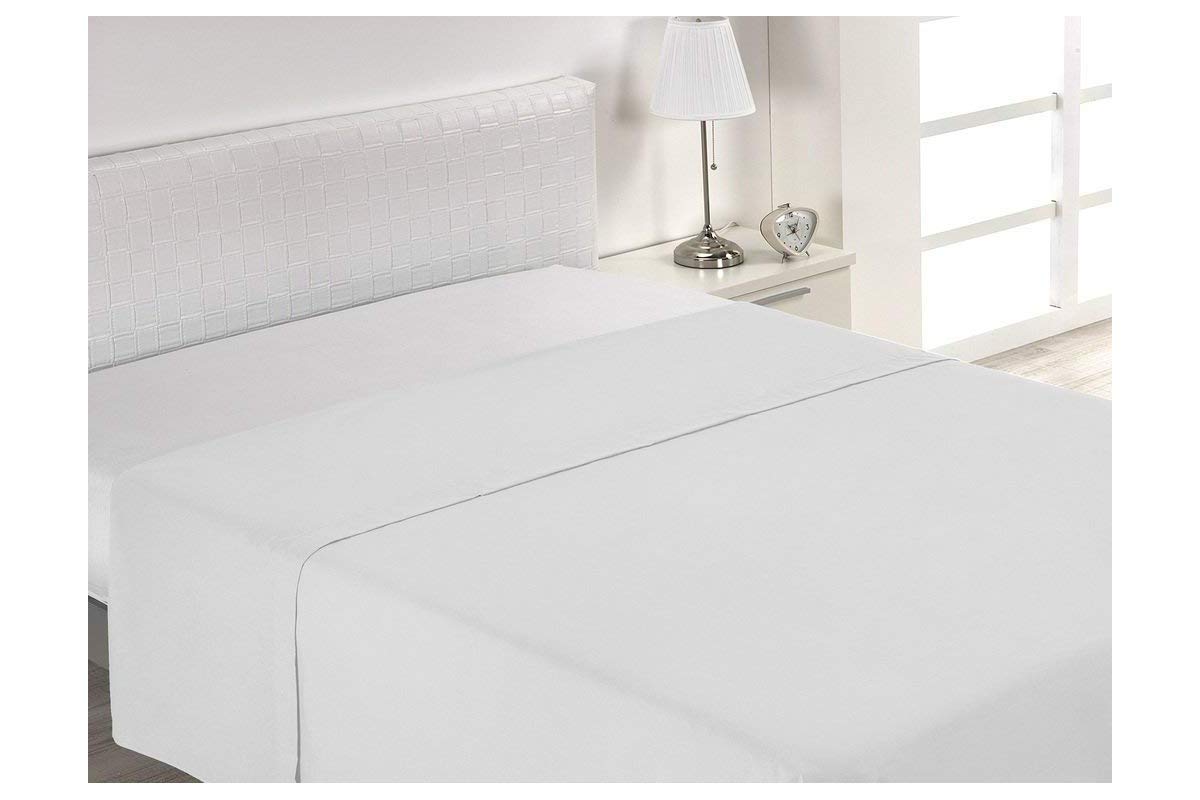 SABANALIA - Sábana Encimera Combina (Disponible en Varios tamaños y Colores), Cama 90 (160 x 270), Blanco