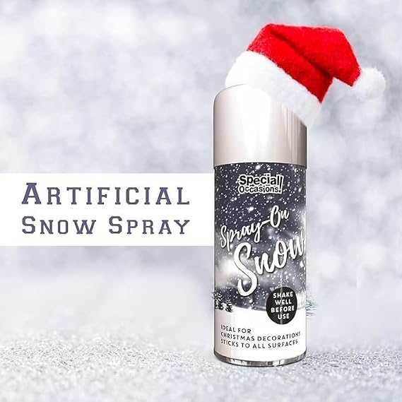 Artificial Snow Spray, Quick Drying, Easy to Clean, Lightweight for DIY Crafts & Holiday Decorating, Indoor/Outdoor Use for Home, School, Office, Christmas & Winter Decor, (1 Pcs)
