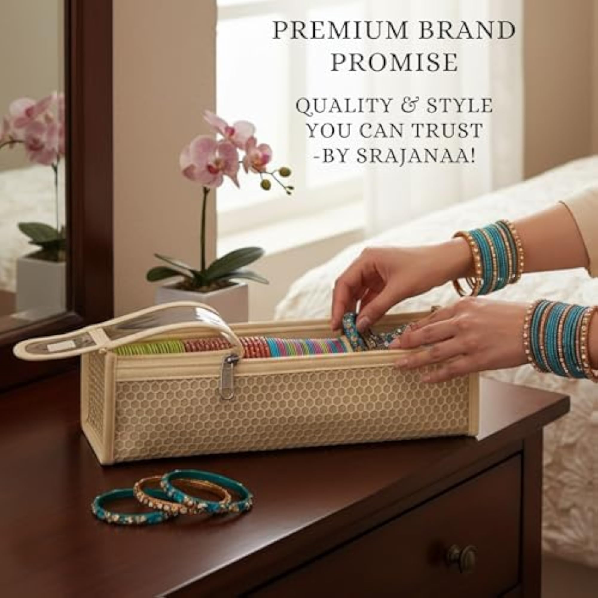 Single Rod Bangle Box for Women, Removable Chudi Organizer