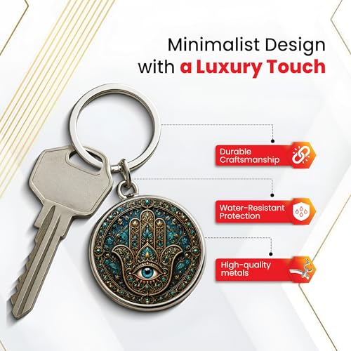 Image of MG | Protective Evil Eye /Spiritual Symbols /Om /Motivational Keychains | Double-Sided Metal Key Ring | Good Luck and devine Charm for Car, Bike, Home & Office