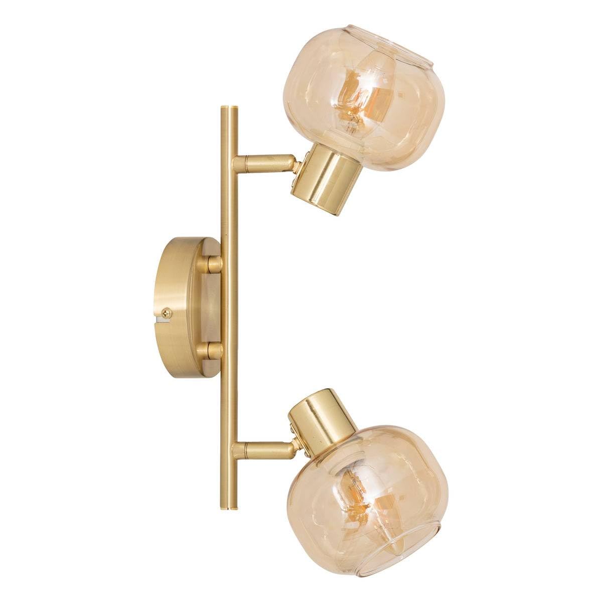 Atmosphera - Applique Murale Pilia - Plaffonier 2 Spots Orientables en Verre - Ampoules Non Incluses E14 25W - Luminaire pour Entrée, Couloir, Salon