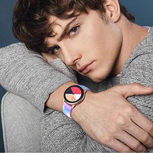 Toolaik Floral Bands Compatible With Samsung Active 2 Watch Band 40Mm /44Mm,Active Watch Band 40Mm, 20Mm Silicone Watch Bands For Women Men,For Samsung Galaxy Watch Band 42Mm/Galaxy Watch 3 41Mm Band #TOP4