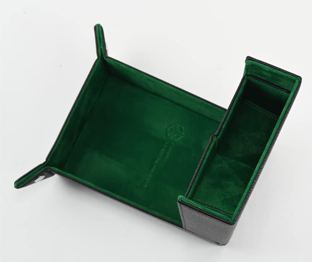 Dice Tower - DND Dice Tray, Dice Box Storage for Dice and Removable Dice Tower - 2 in 1 Dice Rolling Tray and Tower - Perfect for RPG and Tabletop Gaming (Green)
