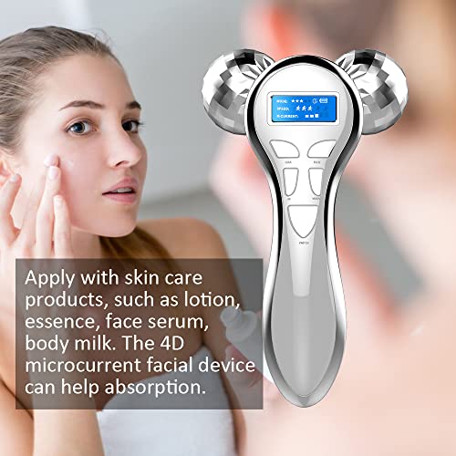 Microcurrent Face Massager Roller, 4D Facial Massager Beauty Skin Care Tool For Face Eye Neck, Gift For Women #TOP6