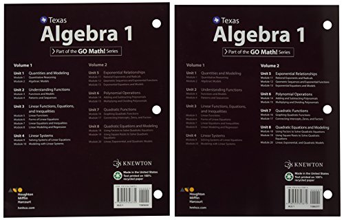 Interactive Student Edition, Volumes 1 & 2 Bundle 2016 (HMH Algebra 1)