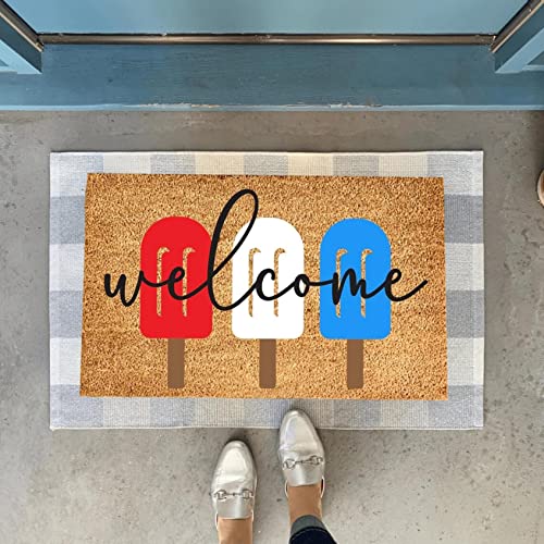 Summer Doormat Waterproof Non-Slip Doormat Holiday Creative Decorativeand Washable Seasonal Doormat With Popsicle Decor Rubber Doormat Rugs For Indoor&Outdoor 16 X 24 Inch (Summer-E) #TOP1