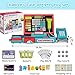 VOPOGLNE Cash Register Playset Toy for Kids, Real Calculator Register, Pretend Play Store with Music, Scanner, Play Money, Food, Preschool Learning Toy Playset Gift (Blue Red)