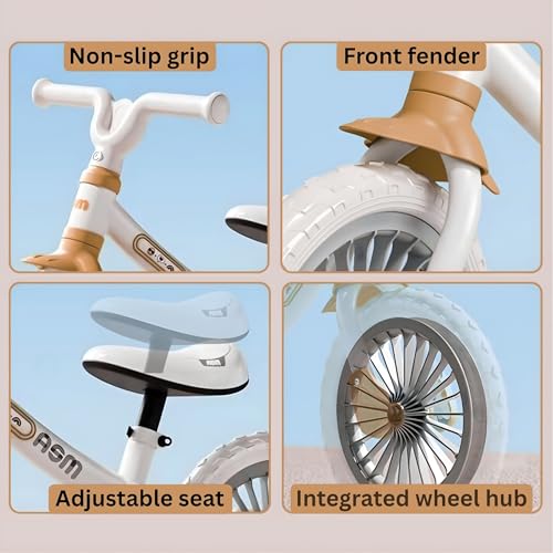 Image of Balance Bike for Safe, Durable, and Perfect for Learning Balance, No Pedal First Bicycle with Adjustable Seat and Handlebars , Ideal Training Bike for boys and girls 18 Month to 5 years (KB-191 Brown)