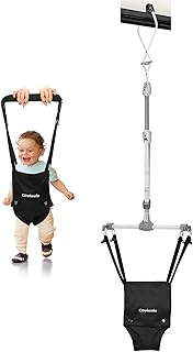 Cowiewie 2 in 1 Baby Door Jumper w/Baby Walking Harness Function, Baby Jumper with Door Clamp Adjustable Strap and Seat (B...