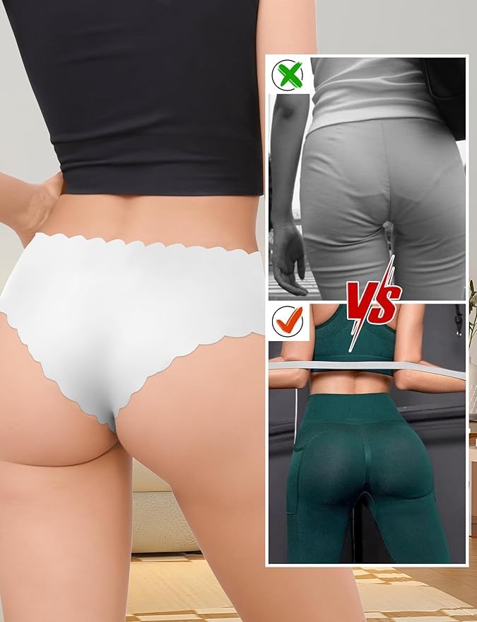 Seamless Underwear for Women, No Show Bikini Panties, Sexy Low Rise Hipster Wave Edge4