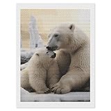 5D Diamond Painting Kits for Adult, Polar Bear Love Diamond Art Kits for Beginners Fun DIY Crafts Round Diamond Art Canvas Home Wall Decor 12