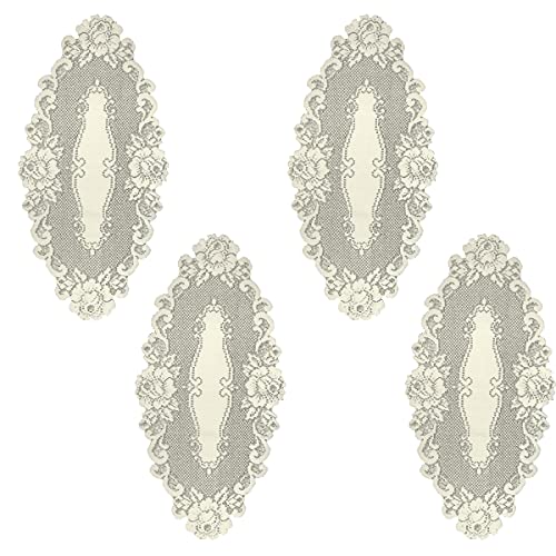 12 x 24 in. Vintage Rose Doilies Ecru - Set of 4