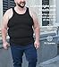 Comfneat Men's 4-Pack Big & Tall Tight Fit A-Shirts Tank Tops Sleeveless Undershirts Stretchy Cotton Spandex Base Layers (Black 4-Pack, 6XL)