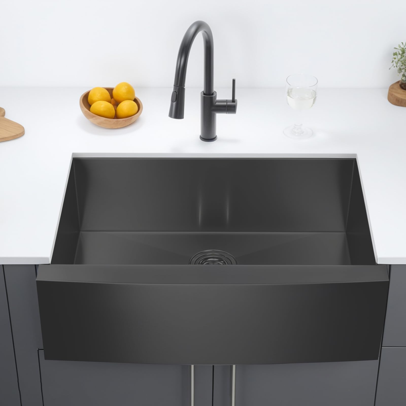 Amazon.com: KINGO HOME Black Farmhouse Sink 33 Inch,16 Gauge