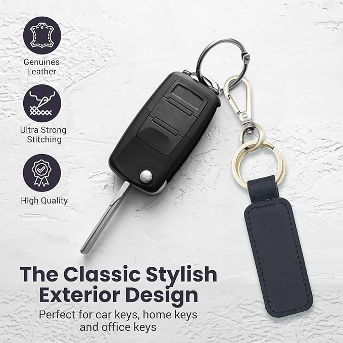 Leather Key Holder,Leather Keychain, Key Fob Car Keychain, Leather Key Chain Holder for Men and Women image 4
