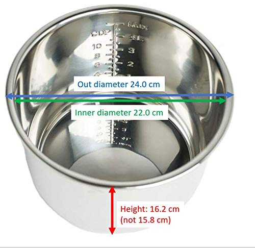 GJS Gourmet Replacement Stainless Steel Inner Pot Compatible with NuWave Digital Pressure Cooker
