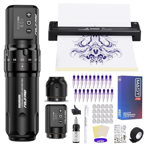 Kit de machine à tatouer Dragonhawk Fold Pro haut de gamme avec son thermocopieur