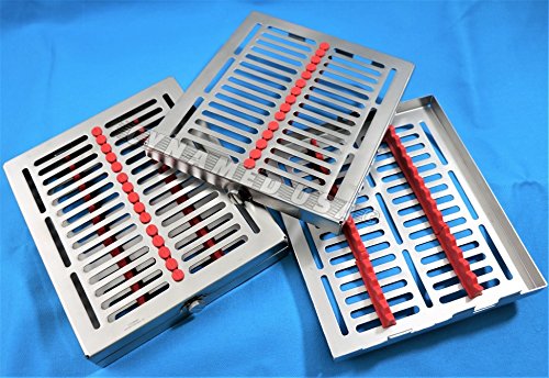 Heavy Duty 1 German Dental Autoclave Sterilization Cassette Rack Box Tray for 20 Instrument with Lock