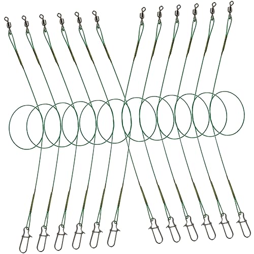 HANABASS 25Pcs Stainless Steel Fishing Leaders with Swivels Durable Fishing Lines for Freshwater Saltwater for Bass Trout Carp and More Flexible Connection for Easy Rigging