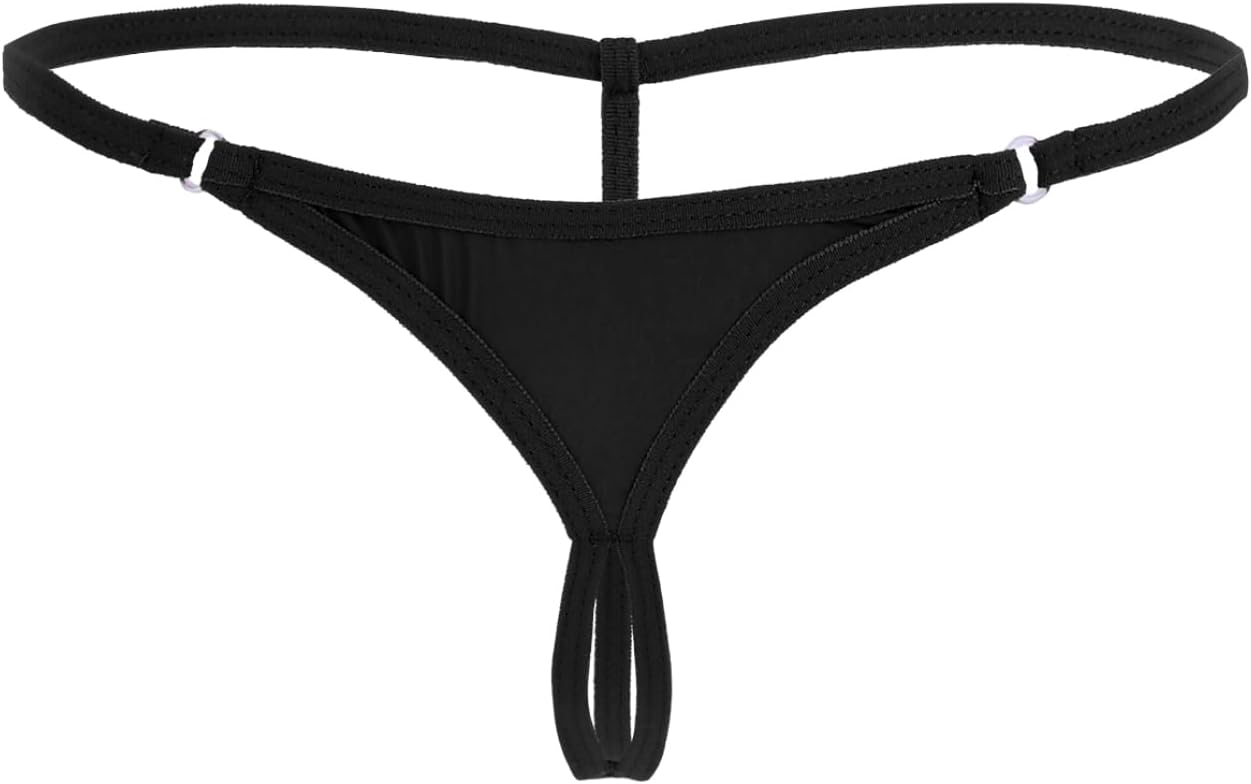 Vxuxlje Women's Tiny Thong Underwear Low Waist G-String Briefs Micro String Temptation Panties
