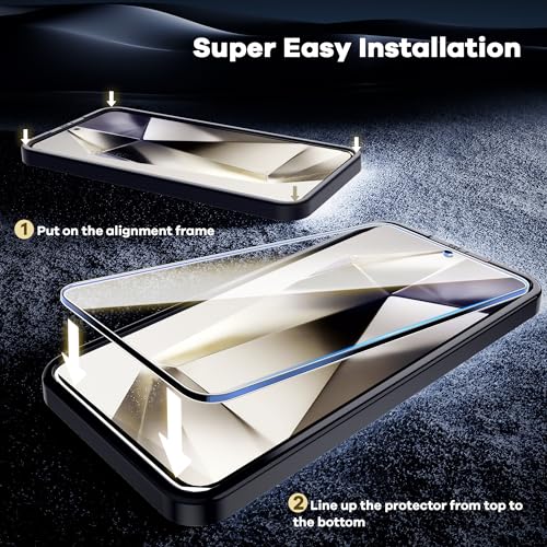 Image of AACL Screen Protector 2 Pack for Samsung Galaxy S25 S24 Glass | 9H hardness tempered glass resists daily scratches and wear for long durability