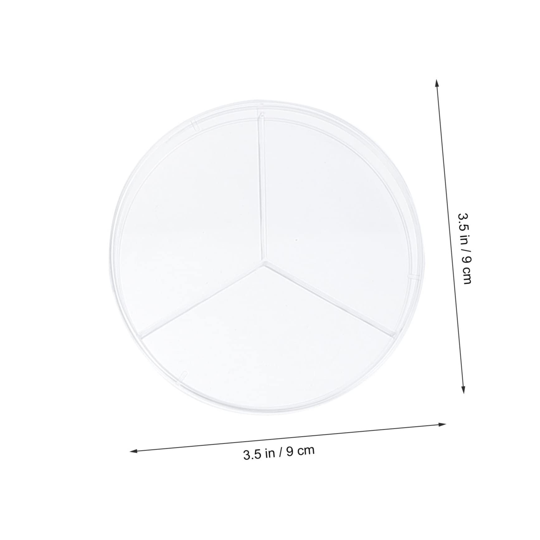 OUNONA 30piezas Placas De Petri Transparentes Tapa Tres Compartimentos Para Cultivo De Bacterias Laboratorio