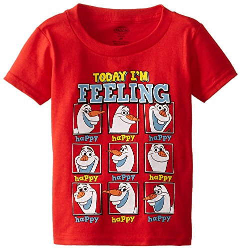 Frozen Boy's 2-7 Olaf - Today I'm Feeling Happy Tee, Red, 4T