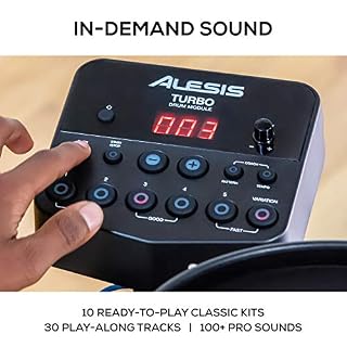 Pack Turbo Mesh Kit d’Alesis Drums – Ensemble de batterie électronique 7 pièces en peau maillée et Drum Kit comprenant… - Les Beatles, Paul McCartney, John Lennon, RIngo Starr, George Harrison Pack Turbo Mesh Kit d’Alesis Drums – Ensemble de batterie électronique 7 pièces en peau maillée et Drum Kit comprenant… – Image 4