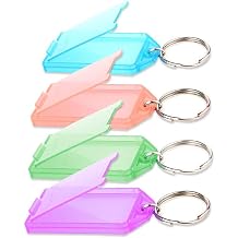 20 Pcs/Set Clear for Tags with Split Label Window Great for Organized Tours, Travels, Home, Hotel and M Keychain