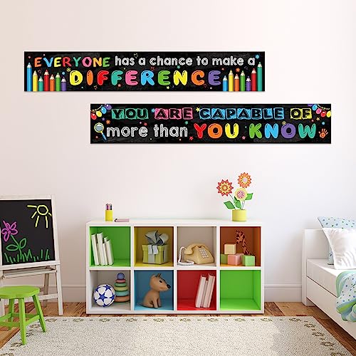 2 Pack Motivational Classroom Banner Poster 9.5 x 61 Inch Positive and Inspirational Growth Mindset Banner for Preschool Elementary Students Teachers Educational Classroom School Bulletin Board Decor - Image 5
