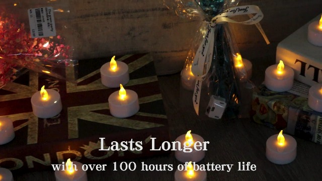 Image of Battery Operated Tea Lights (24 Pack), Realistic Flickering Flameless Candles (200+ Hours), Soft Amber Glow for Home Decor, Dinner Party, Mother's Day & Relaxation (Warm Yellow)