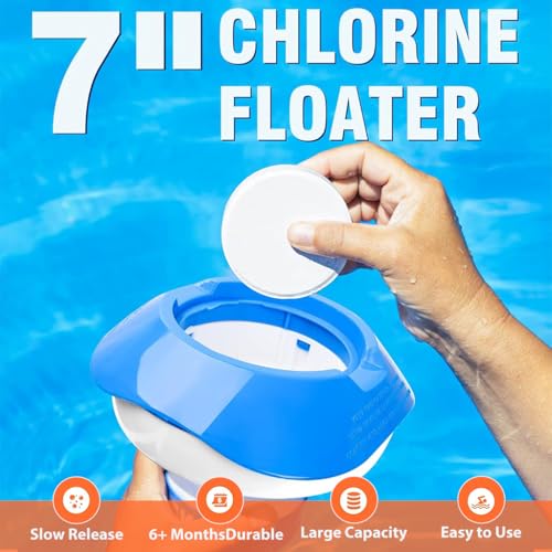Image of HASTHIP Chlorine Dispenser 7 inch Pool Floater Adjustable Flow Collapsible
