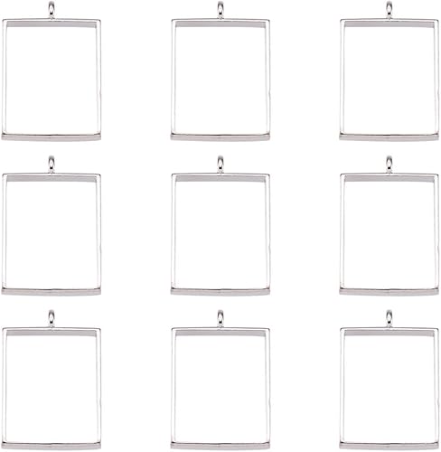 Vista 40 de Dijes de bisel de espalda abierta de estilo surtido, colgantes de marco hueco de metal, dijes de flores prensadas para hacer joyas de resina UV DIY