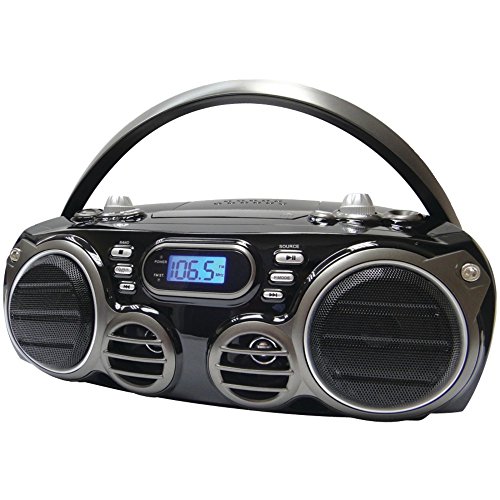 Sylvania Portable Bluetooth CD Radio BoomBox, Black