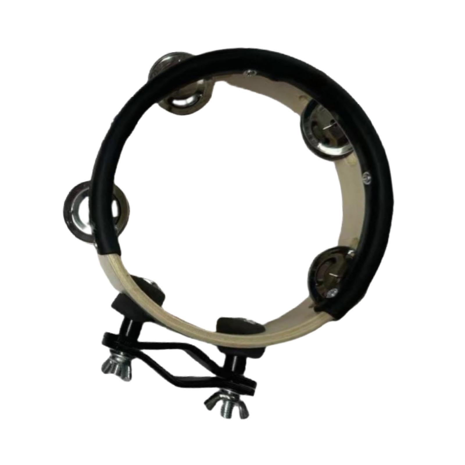 Generic Percussion Tambourine Hand Held Tambourine Professional Practical Dance Musical Instrument for Drum Set Cymbal Stand Beige