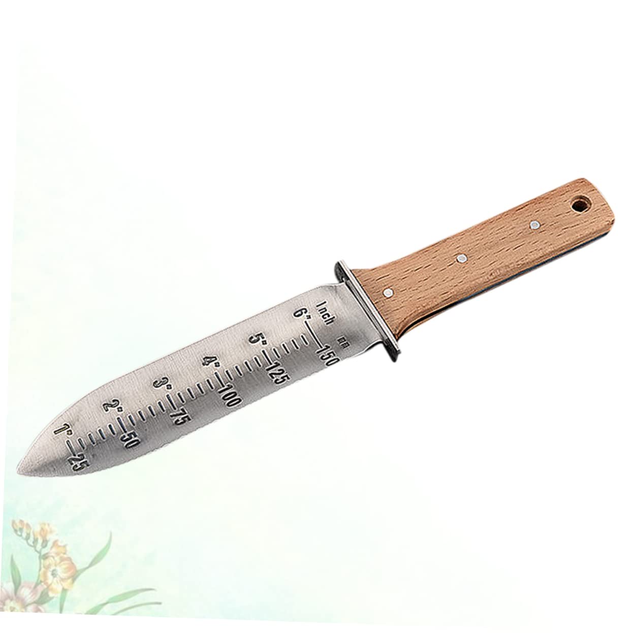 Pala da Giardino Piccola in Ferro Manico in Legno per Bonsai | Colore Kaki, Impugnatura Ergonomica, Design Stampato, Resistente Ruggine e Polvere
