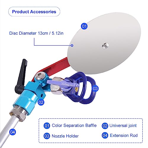 Sprühgerät Airless Zubehör Verlängerungsstange 2 x 30 cm + Chicane Farbtrennung + Sitzdüse + Universalkopf
