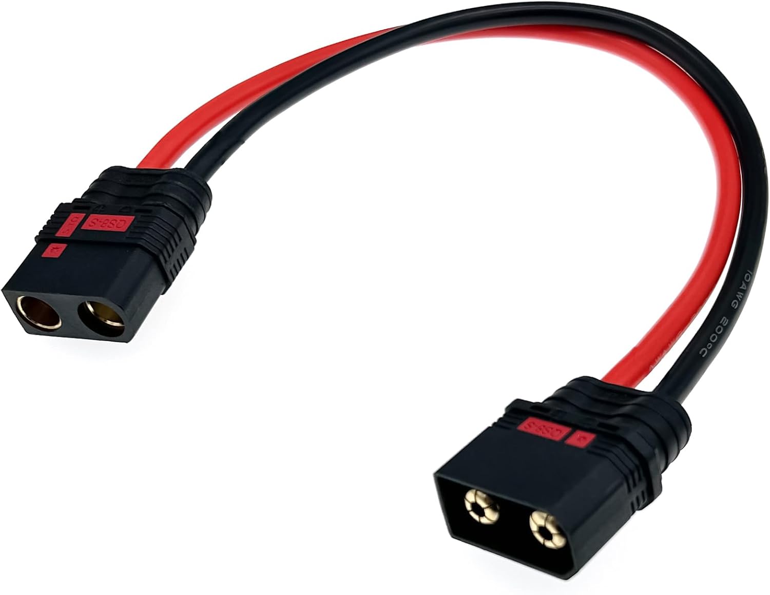 QS8-S Anti-Spark Female to QS8-S Male Extension Cable Silicone 10AWG 30cm for RC Drone Lipo Battery Electric Motorcycle E-Bike Output Cable