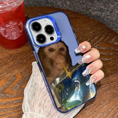 2026 New Monkey Phone Case, Funny Monkey Drinking Juice Phone Case - All inclusived Shockproof TPU Cover for iPhone 17 Pro Max to 11 series (for iPhone 12,Black) - Image 5