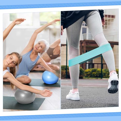 Poen Conjunto de 14 peças de anel e bola de Pilates para mulheres, anel de pilates, bola circular co