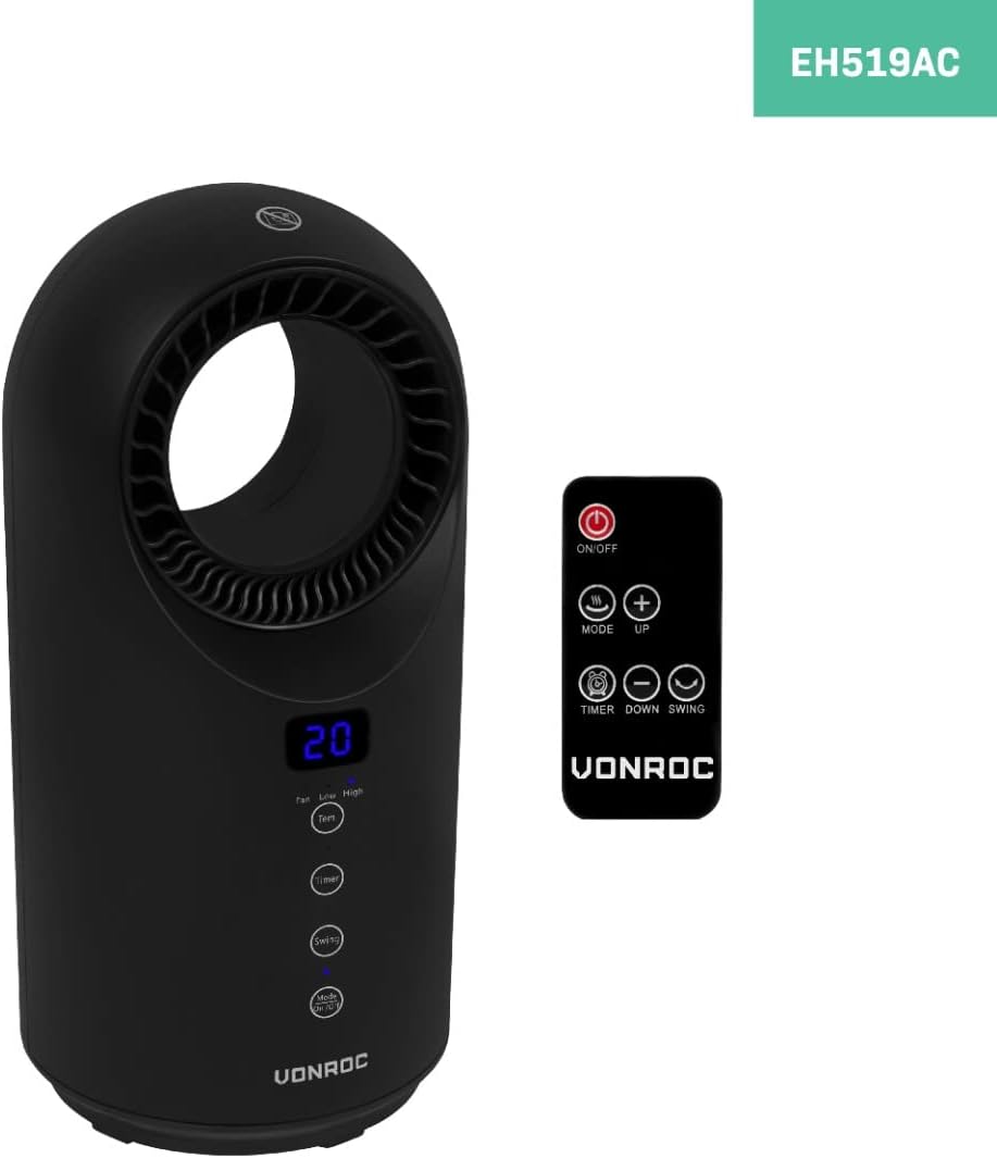 VONROC EH519AC Ceramic Fan Heater dimensions