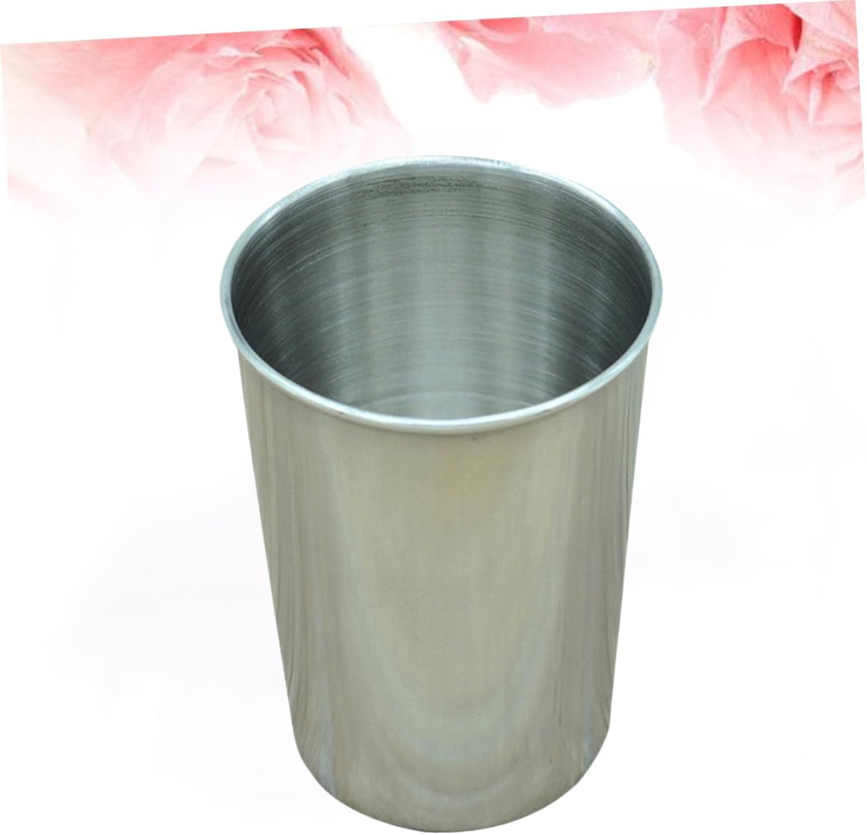 6pcs Stainless Steel Water Tumbler Cups Drinking Cups for Bathroom Beverages Versatile Mouthwash Beverage Holder Easy to Clean Silver Finish