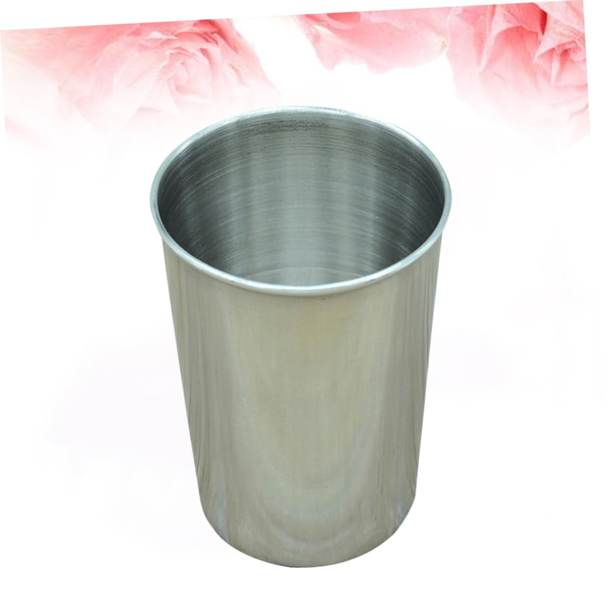 HOOTNEE 6pcs Stainless Steel Water Tumbler Cups Drinking Cups for Bathroom Beverages Versatile Mouthwash Beverage Holder Easy to Clean Silver Finish