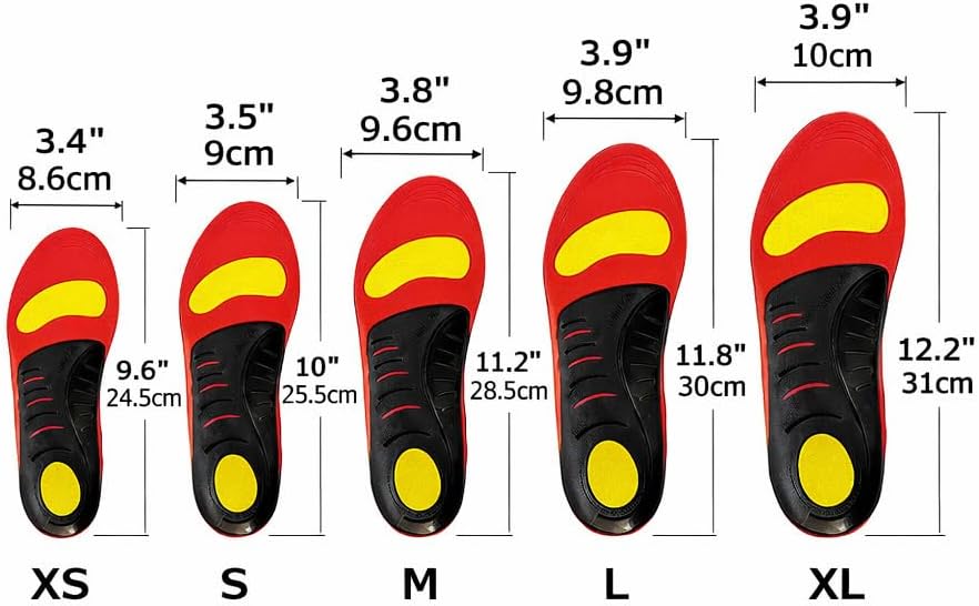 Insoles for Plantar Fasciitis, Flat Feet, Bunions – Firm Arch Support That Won’t Collapse | Reduces Foot Pain for Walking, Standing, and Working All Day with Cushioned Comfort (M)