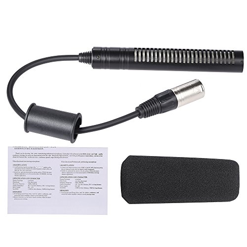 Image of Andoer Video Recording Interview Photography Stereo Condenser Unidirectional Microphone Mic for Sony Panosonic Camcorders-XLR Interface