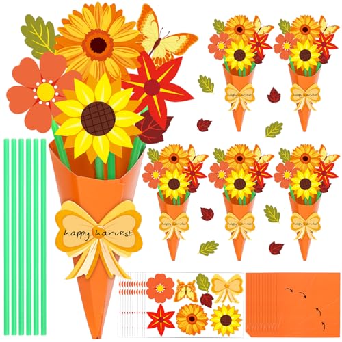 Bouquet floral d'automne pour Thanksgiving et centre de table de fête - Kit 24 pièces Whaline