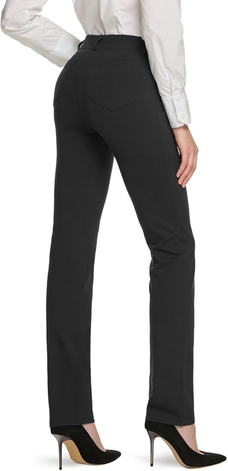 TSLA Women's Yoga & Dress Pants, Office Business Casual Work Slacks, Stretch Straight Leg/Bootcut Pants with 4 Pockets - Image 9